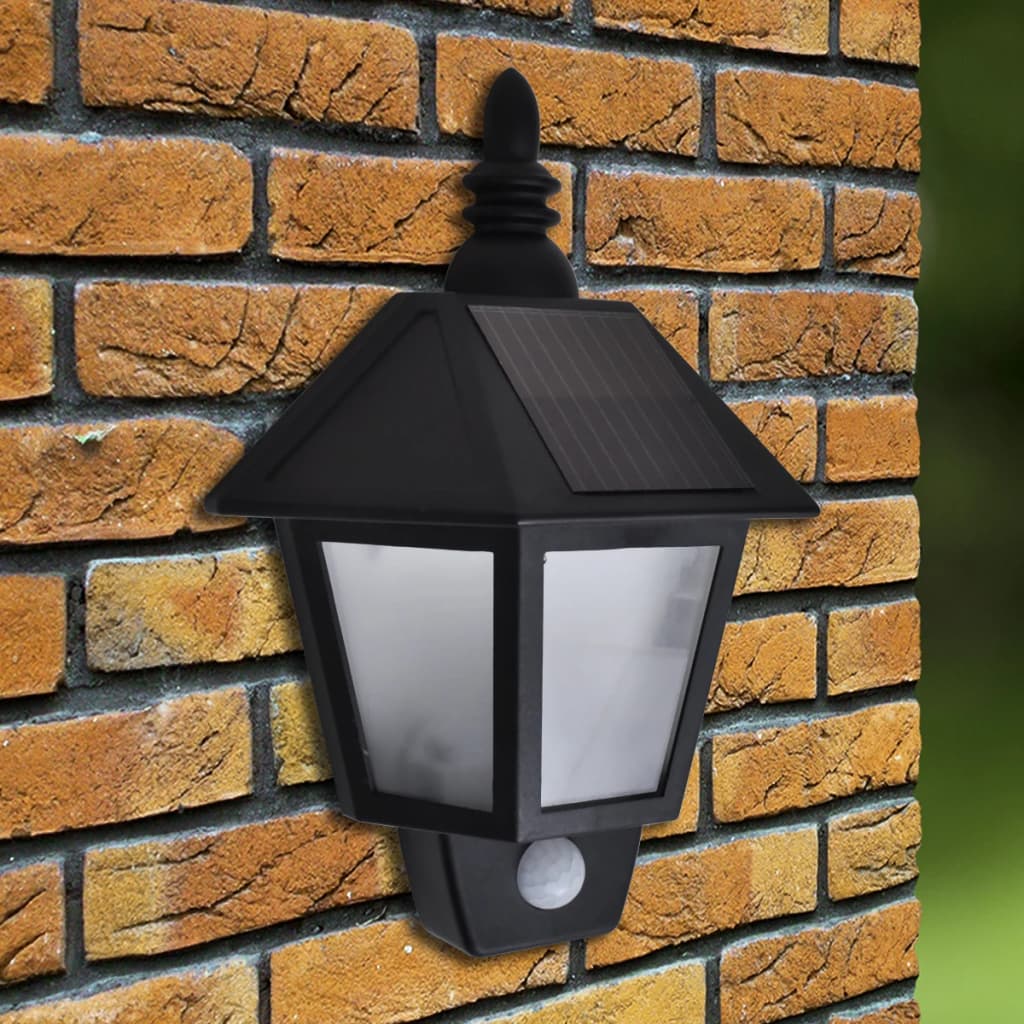 VidaXL Wandlamp solar met bewegingssensor 2 st