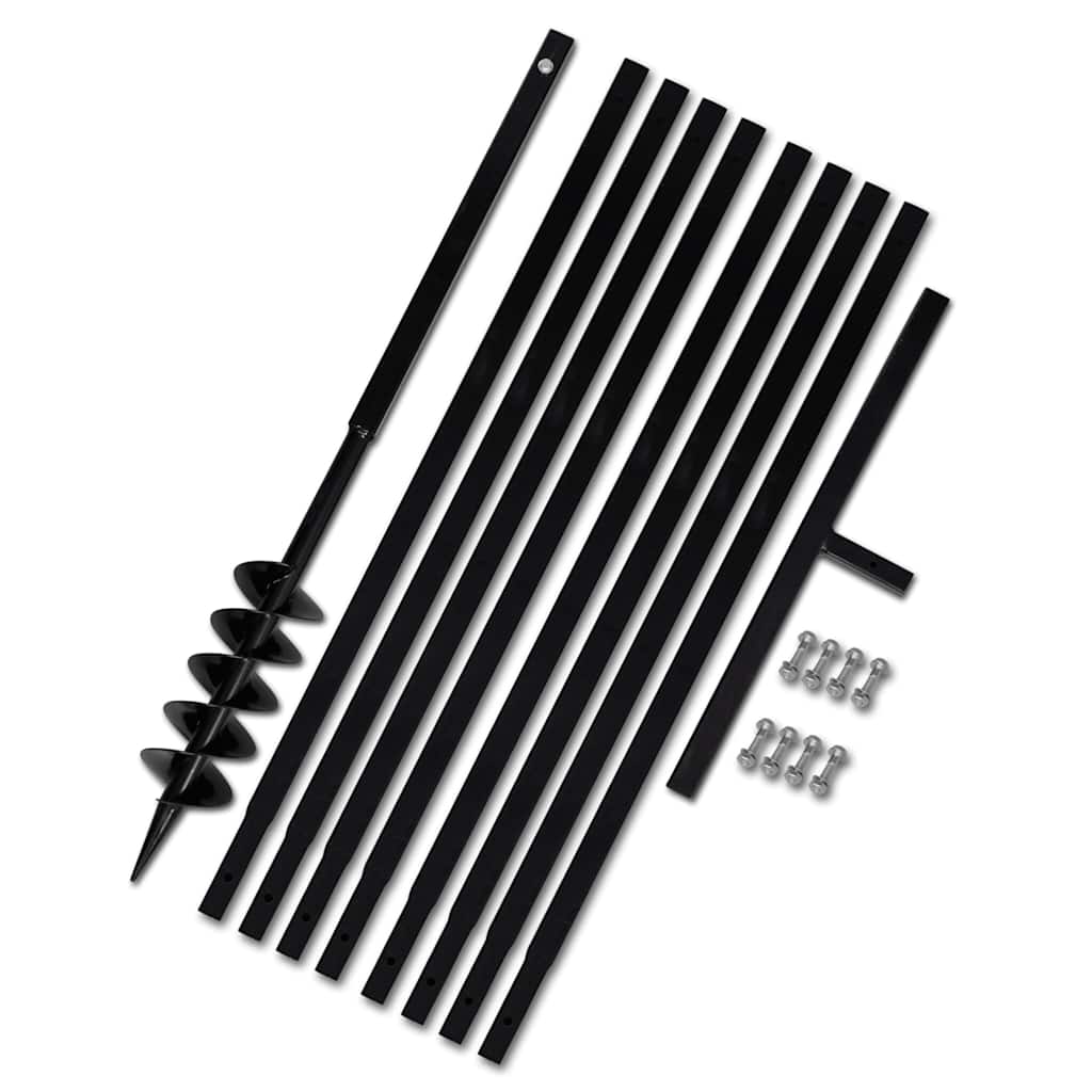 Vidaxl grondboor 100 mm met 9 m verlengstuk staal