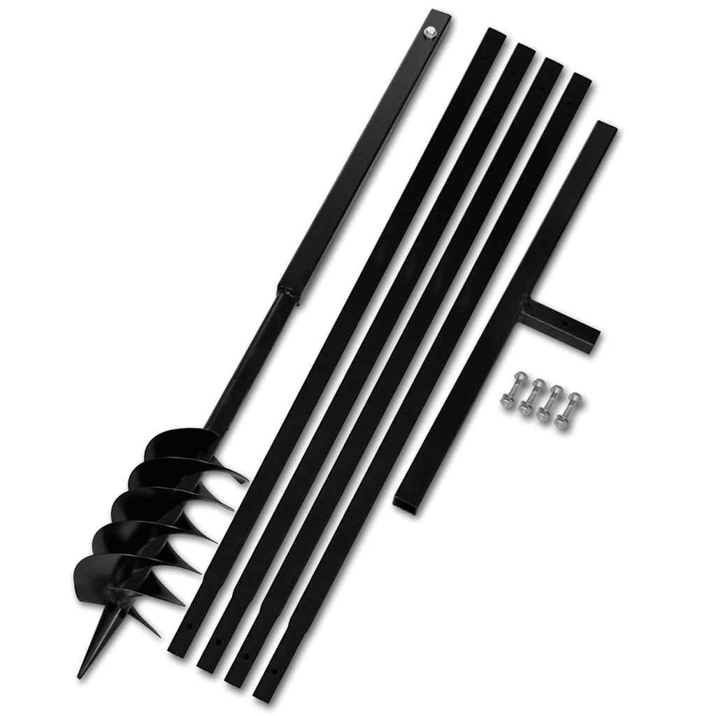 Vidaxl grondboor met handvat 120 mm en verlengstukken 5 m (staal)