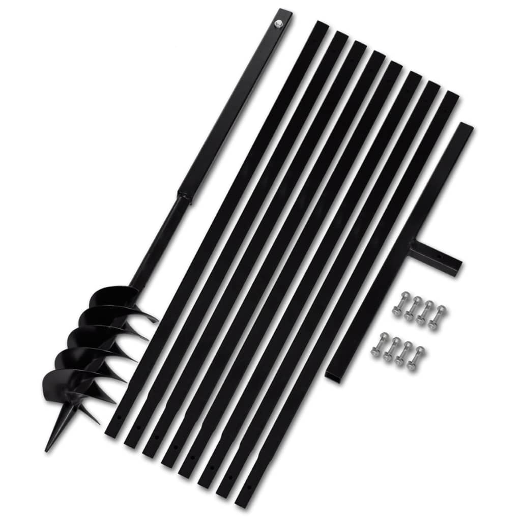 Vidaxl grondboor met handvat 120 mm en verlengstukken 9 m