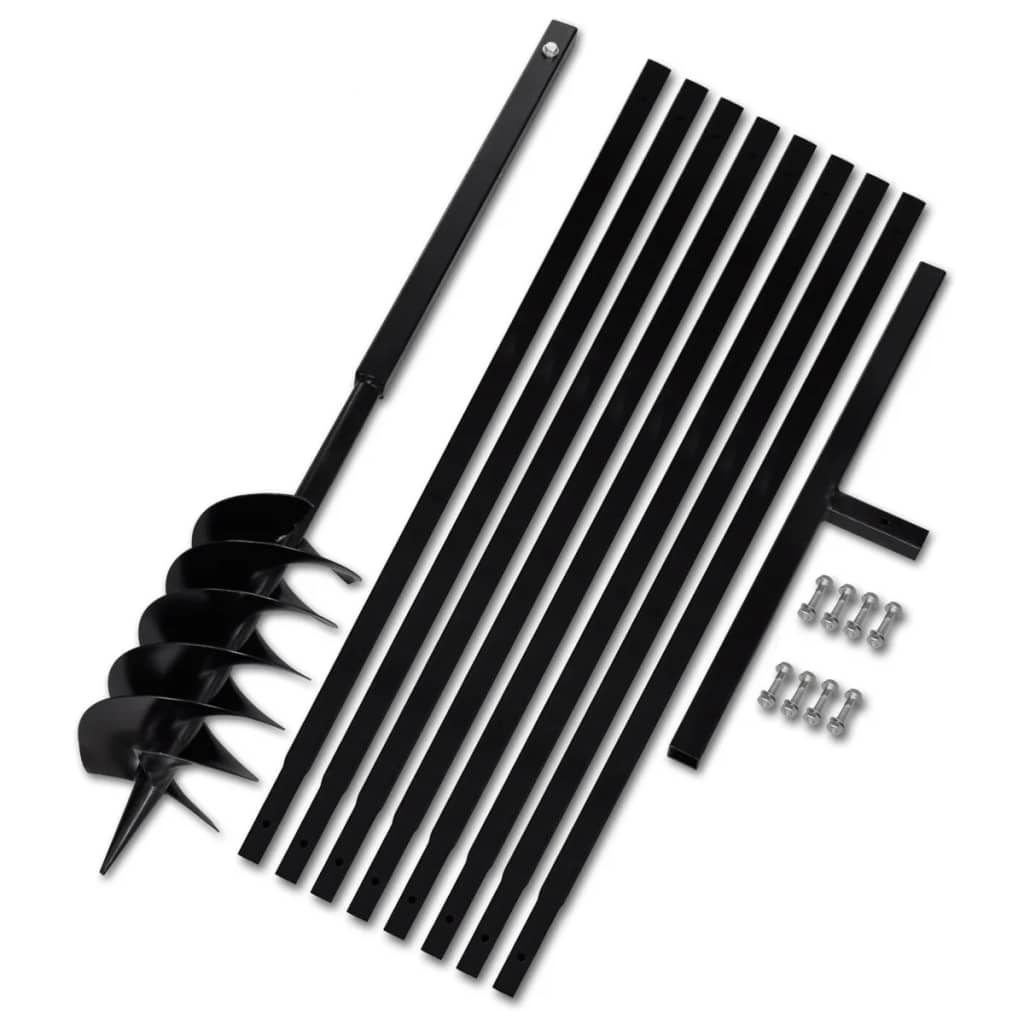 Vidaxl grondboor met handvat 150 mm en verlengstukken 9 m (staal)