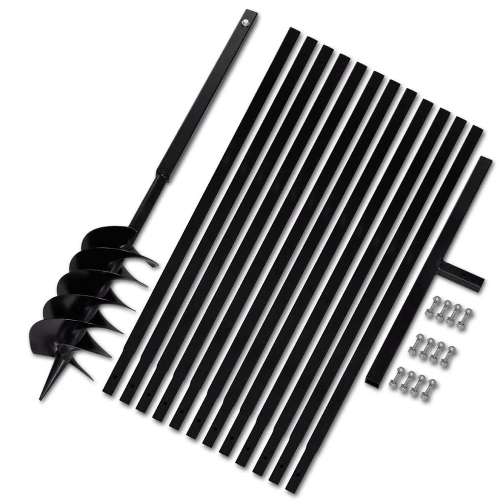 Vidaxl grondboor met handvat 150 mm en verlengstukken 13 m (staal)
