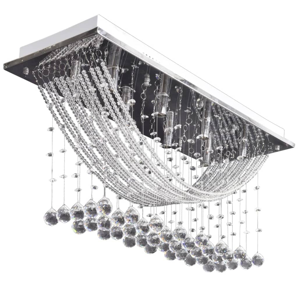 Vidaxl plafondlamp met glinsterende glaskristallen kralen 8xg9 29 cm