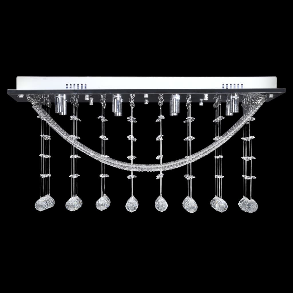 Vidaxl plafondlamp met glinsterende glaskristallen kralen 8xg9 29 cm