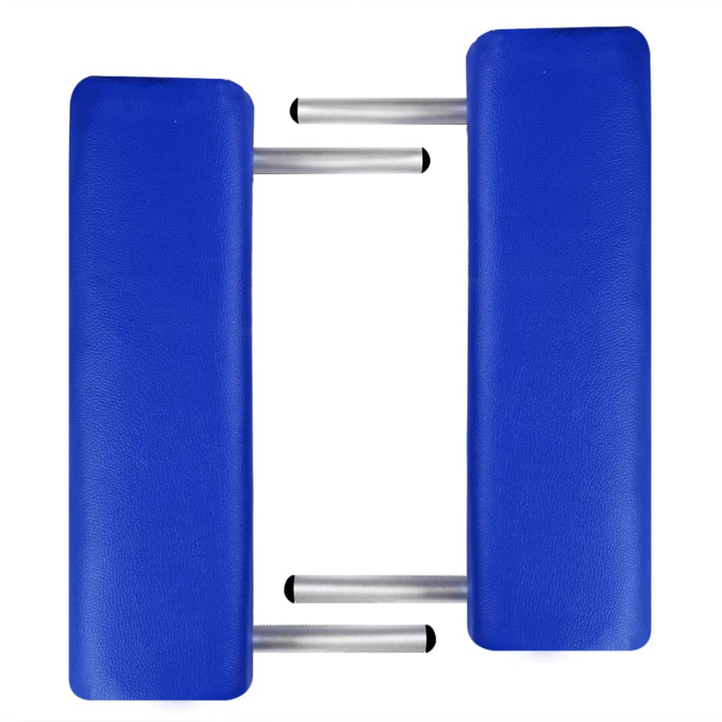 Vidaxl massagetafel met 2 zones inklapbaar aluminium frame blauw