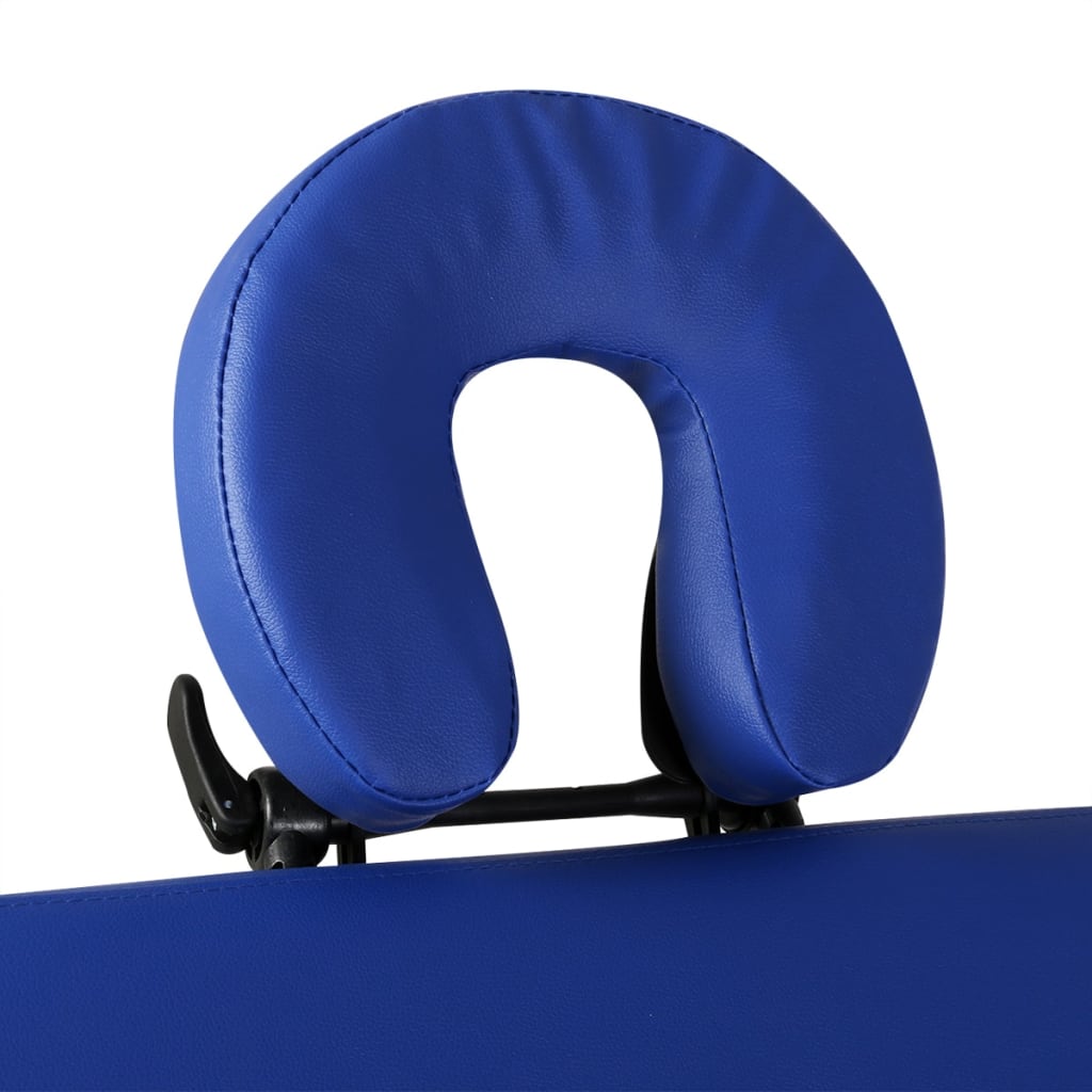 Vidaxl massagetafel met 2 zones inklapbaar aluminium frame blauw