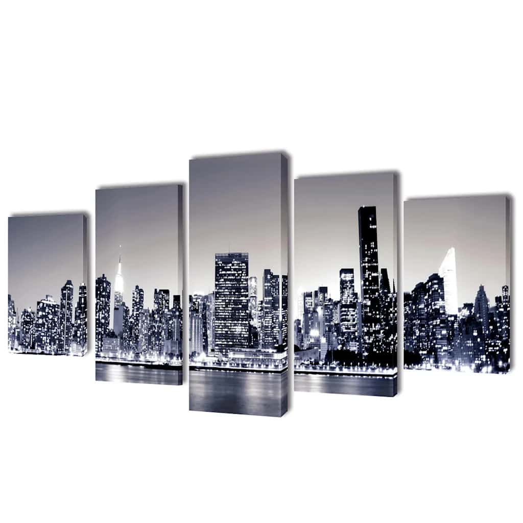 Vidaxl canvas muurdrukset monochrome skyline new york 100 x 50 cm