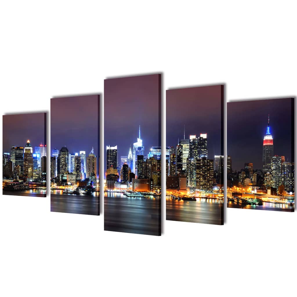 Vidaxl canvas muurdrukset kleurrijke new york skyline 200 x 100 cm