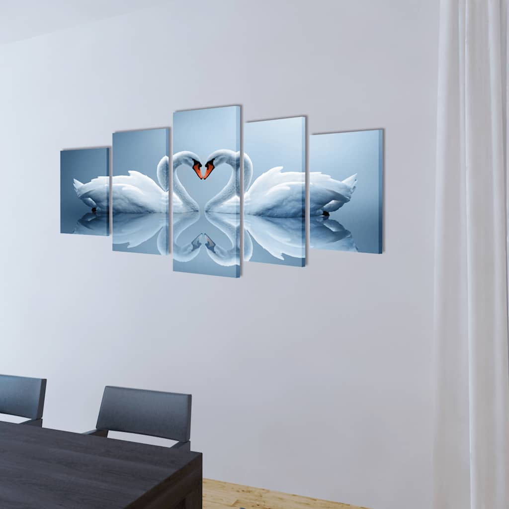 Vidaxl canvas muurdrukset zwaan 200 x 100 cm