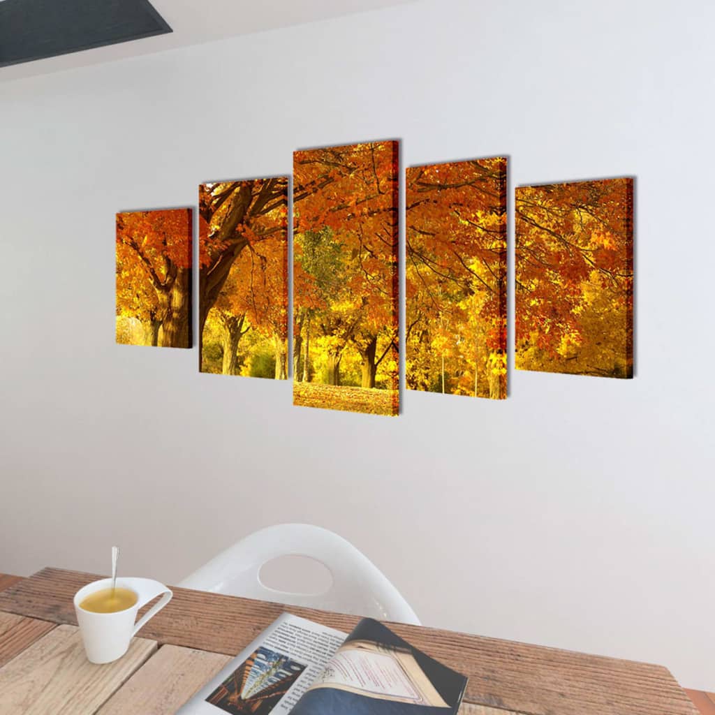 Vidaxl canvas muurdruk printset esdoorn 200 x 100 cm