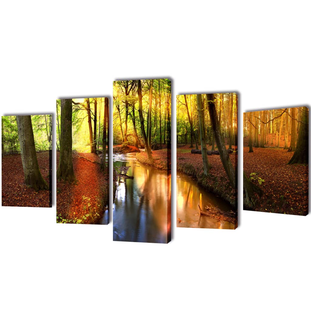 Vidaxl canvas muurdrukset bos 100 x 50 cm