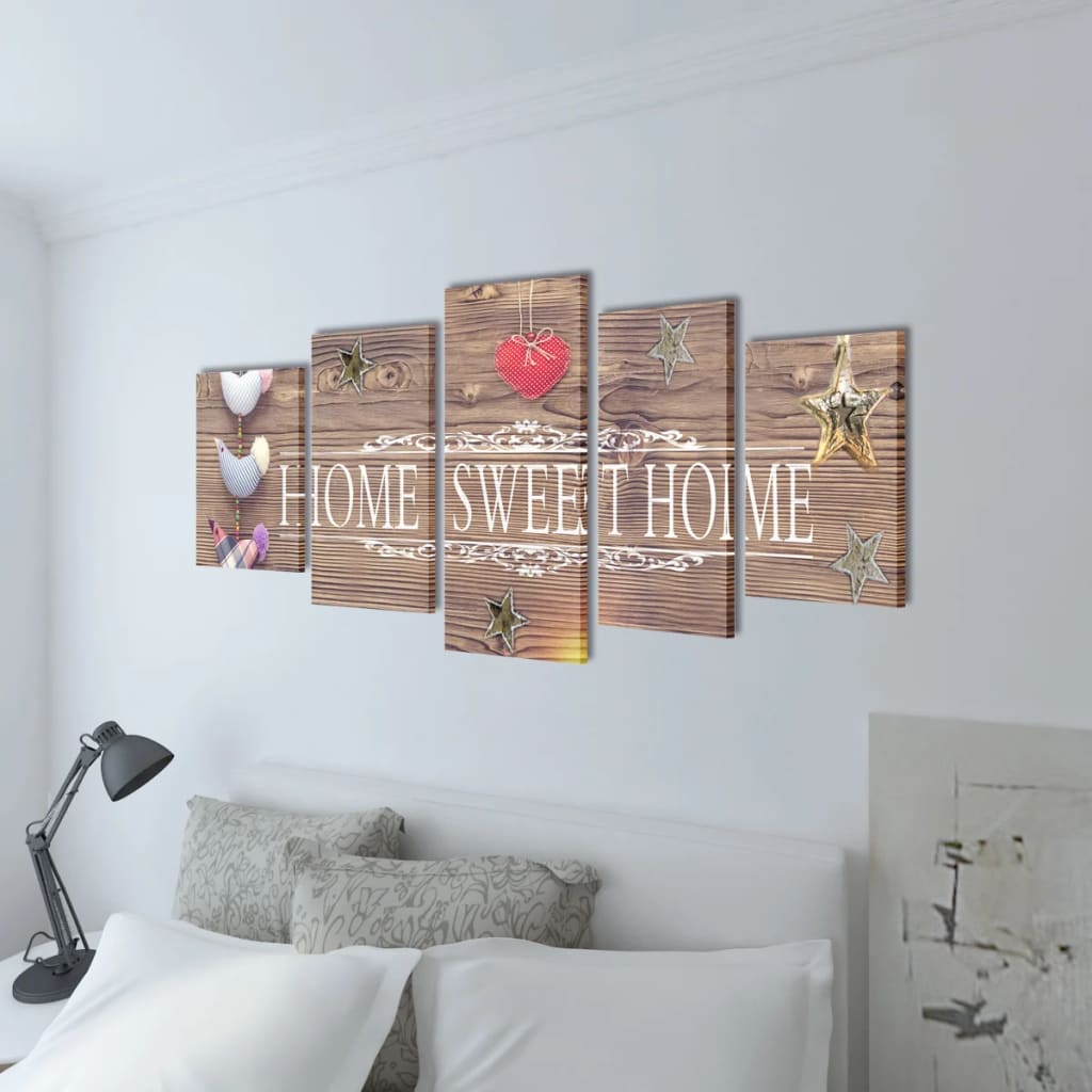 Vidaxl canvas wandprintset home sweet home design 200 x 100 cm