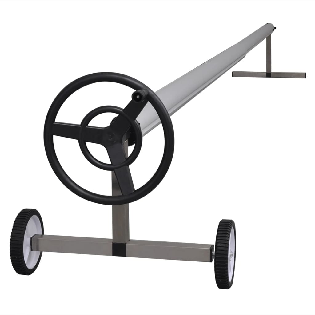 Vidaxl zwembadhoes roller met roestvrijstalen frame