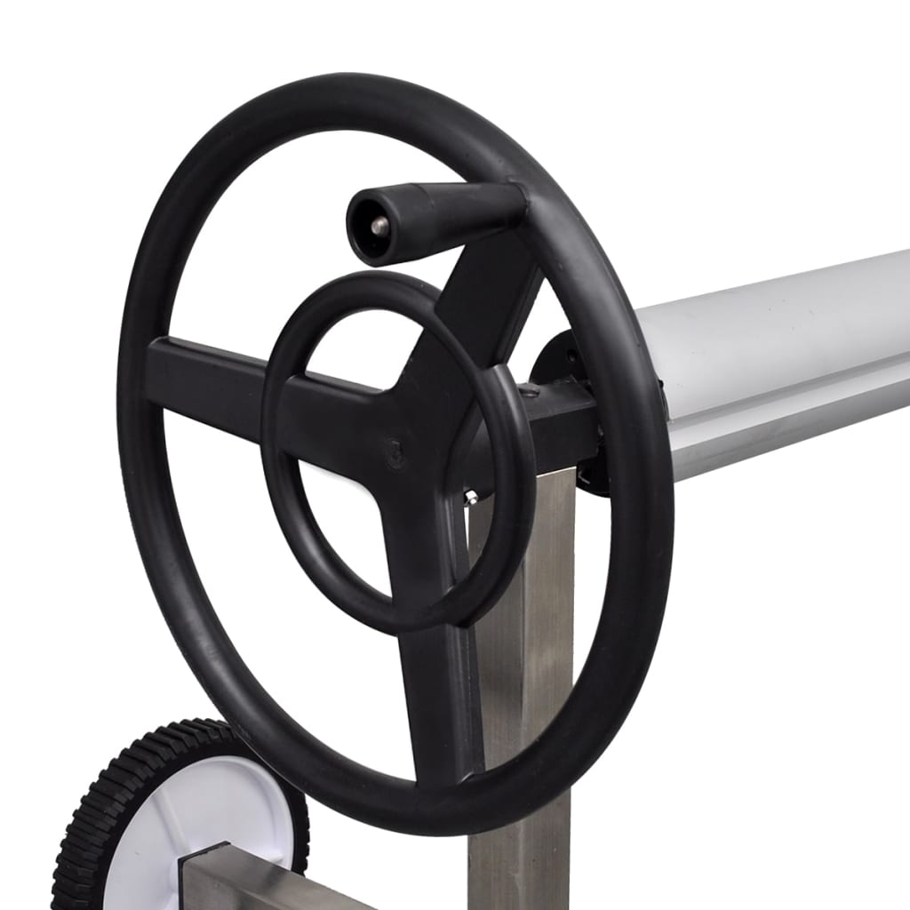 Vidaxl zwembadhoes roller met roestvrijstalen frame