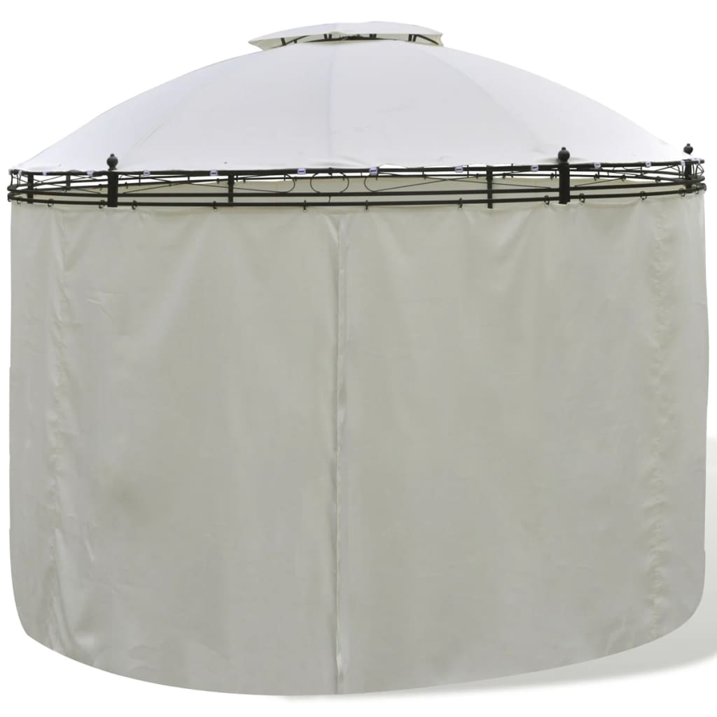 VidaXL Prieel met gordijnen rond 3,5x2,7m