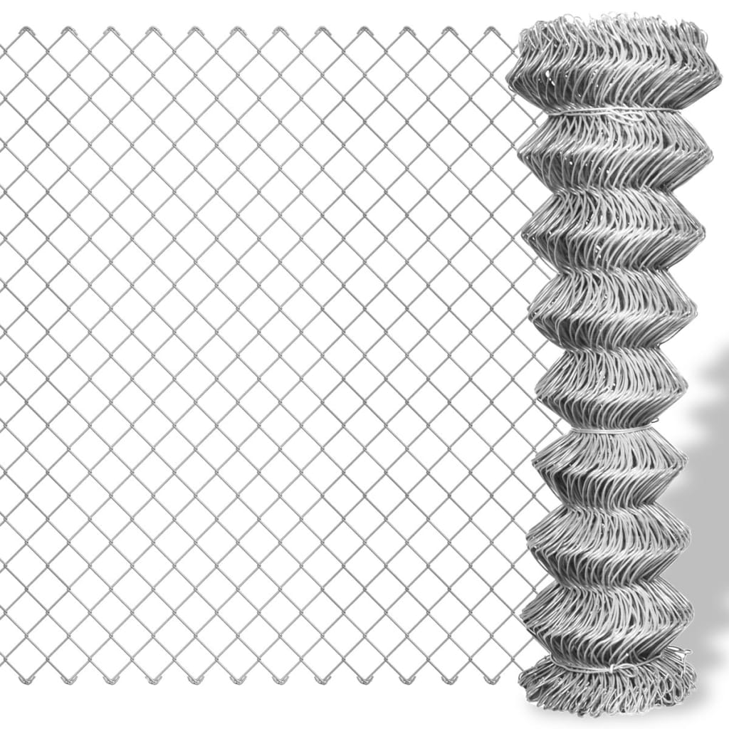 Vidaxl gaashek 25x1,5m gegalvaniseerd staal zilverkleurig