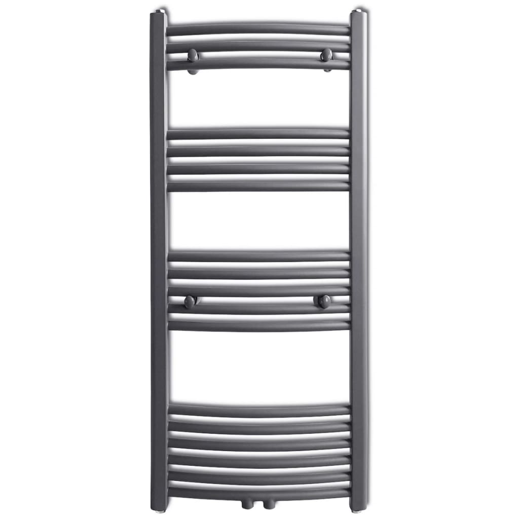 Vidaxl radiator handdoekenrek gebogen 500x1160 mm grijs