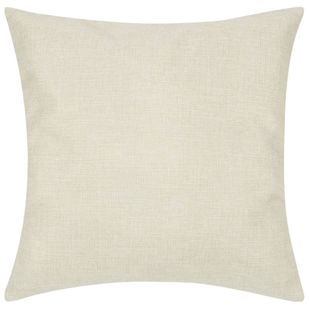 VidaXL Kussenhoezen linnenlook 80 x 80 cm beige 4 stuks