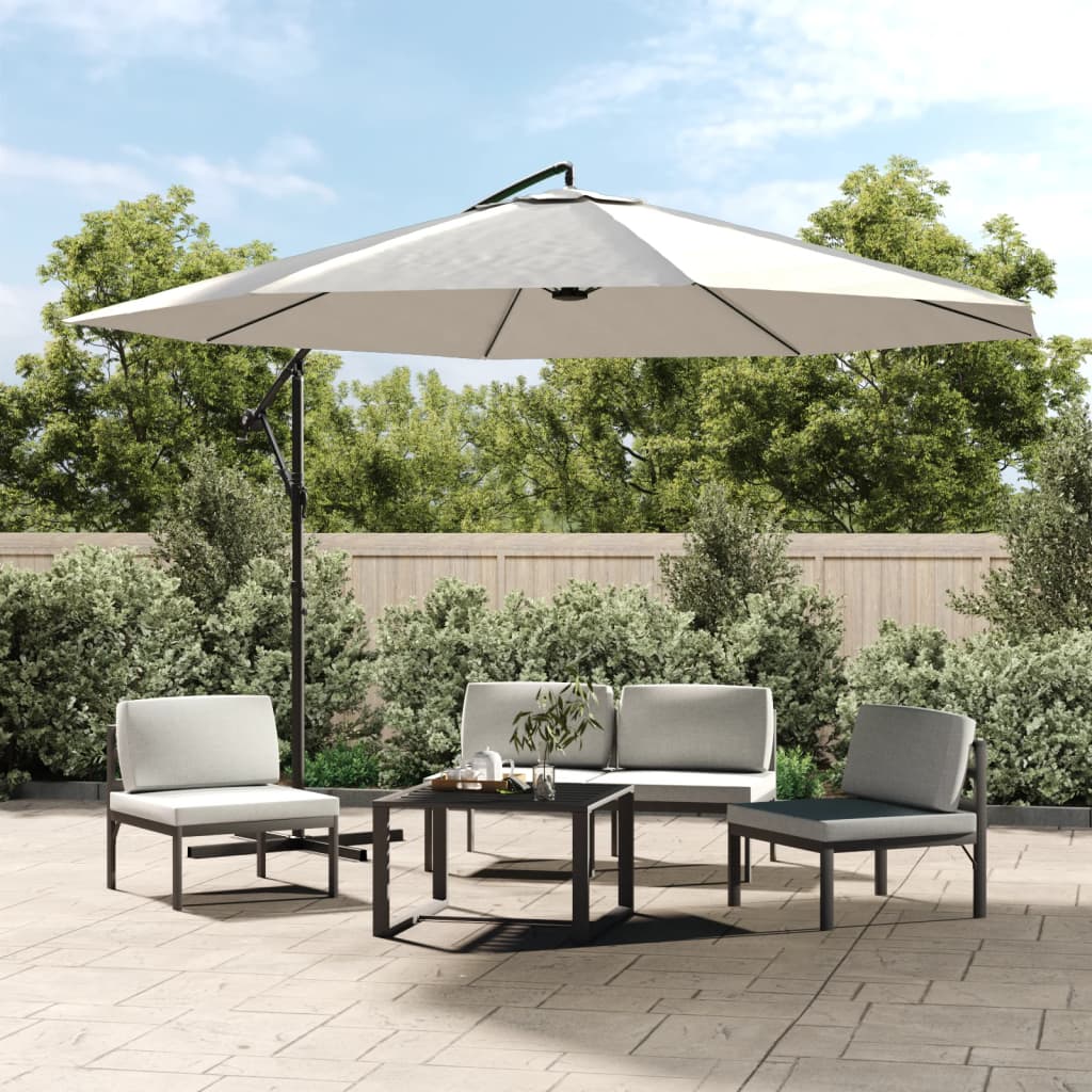 Vidaxl zweefparasol 3,5 m zandwit