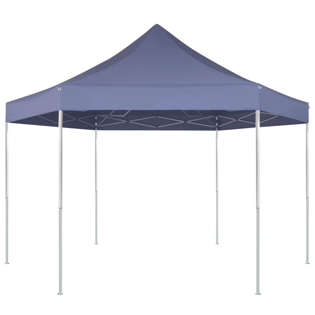 Vidaxl partytent pop-up zeshoekig inklapbaar 3,6x3,1m donkerblauw