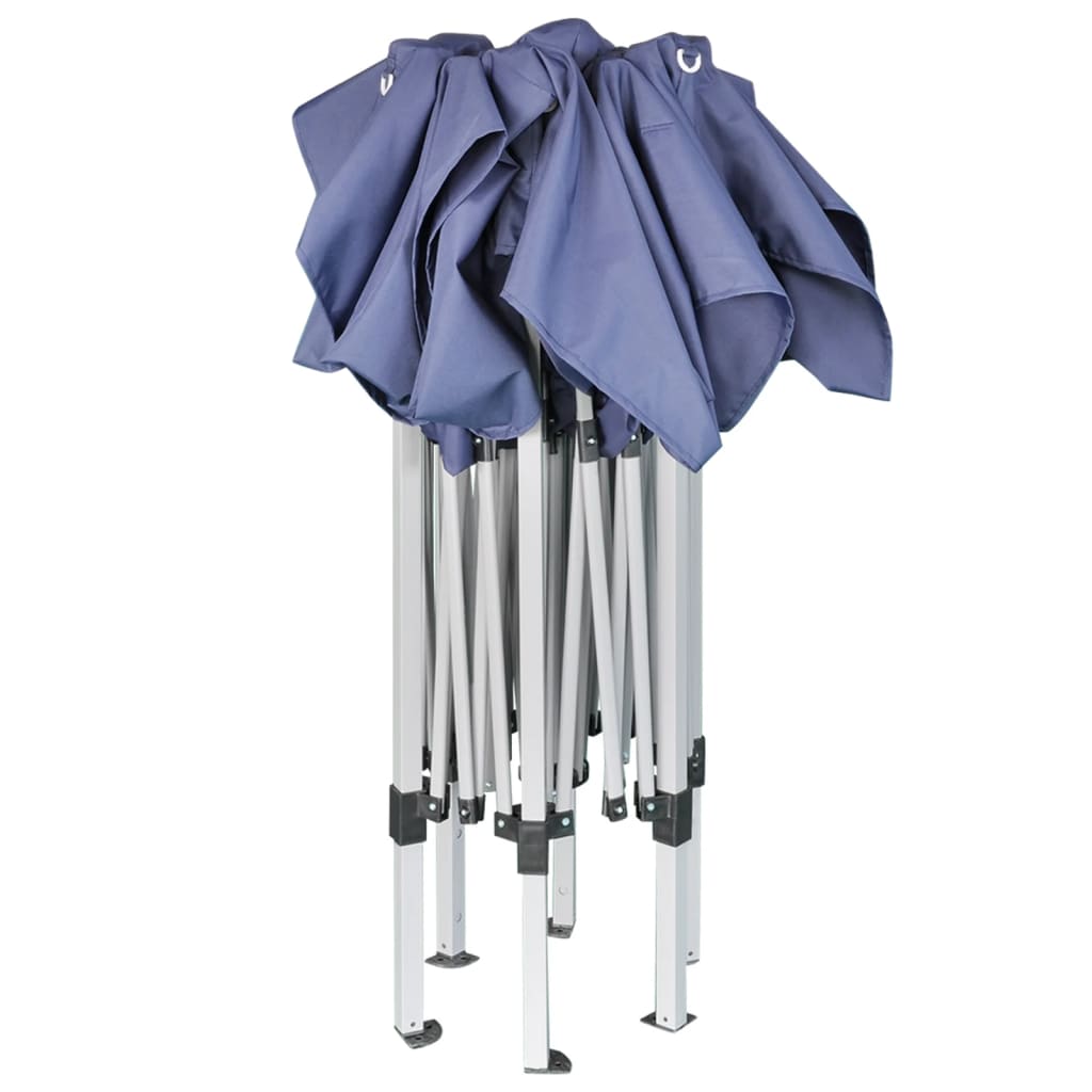 Vidaxl partytent pop-up zeshoekig inklapbaar 3,6x3,1m donkerblauw