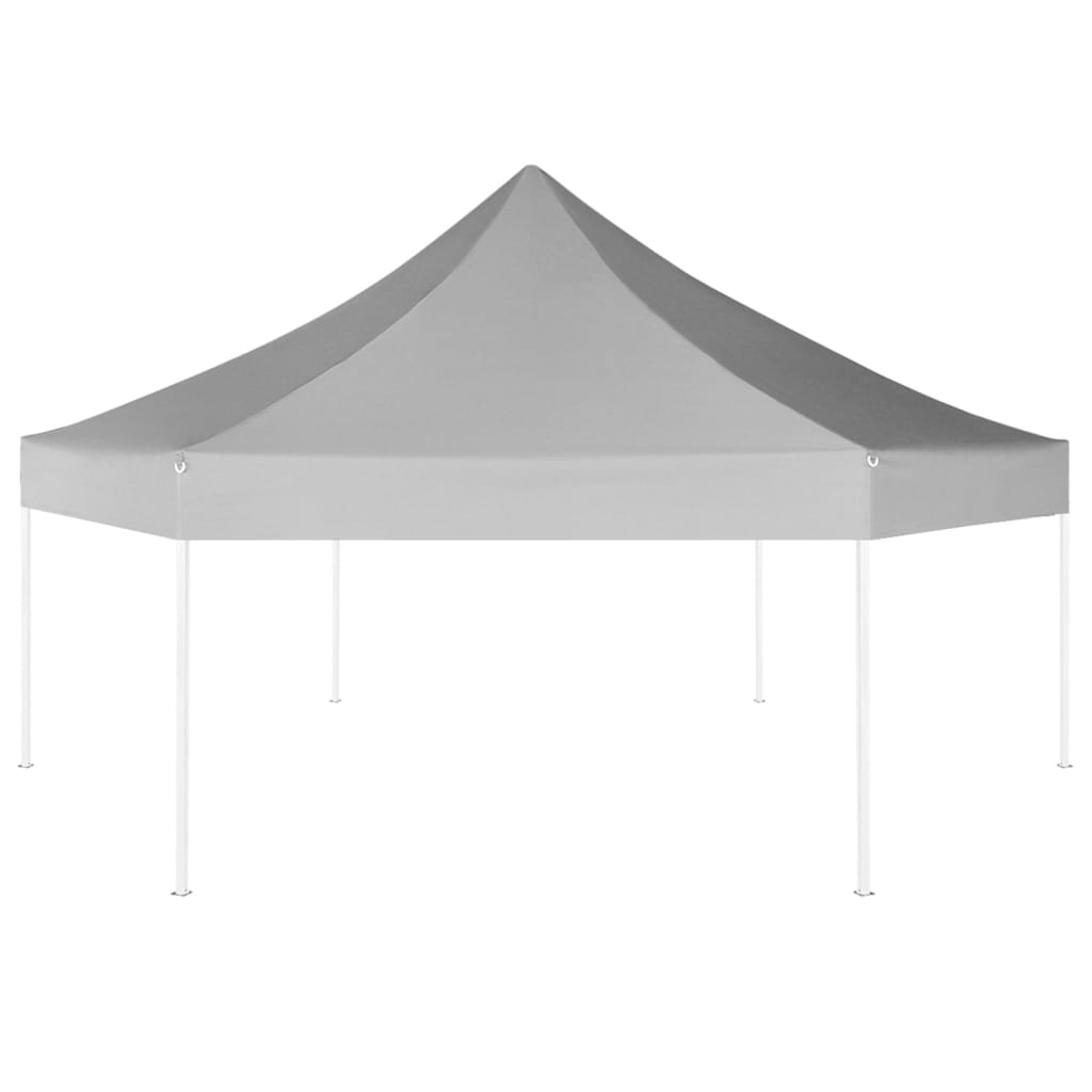 Vidaxl partytent pop-up zeshoekig inklapbaar 3,6x3,1m grijs