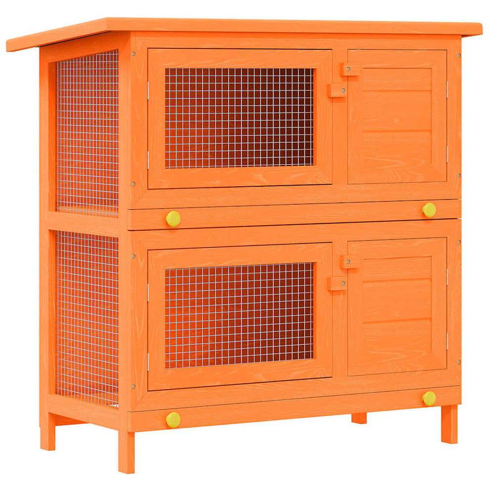 Vidaxl buitenkonijnenhok voor kleine huisdieren, 4 deuren, hout