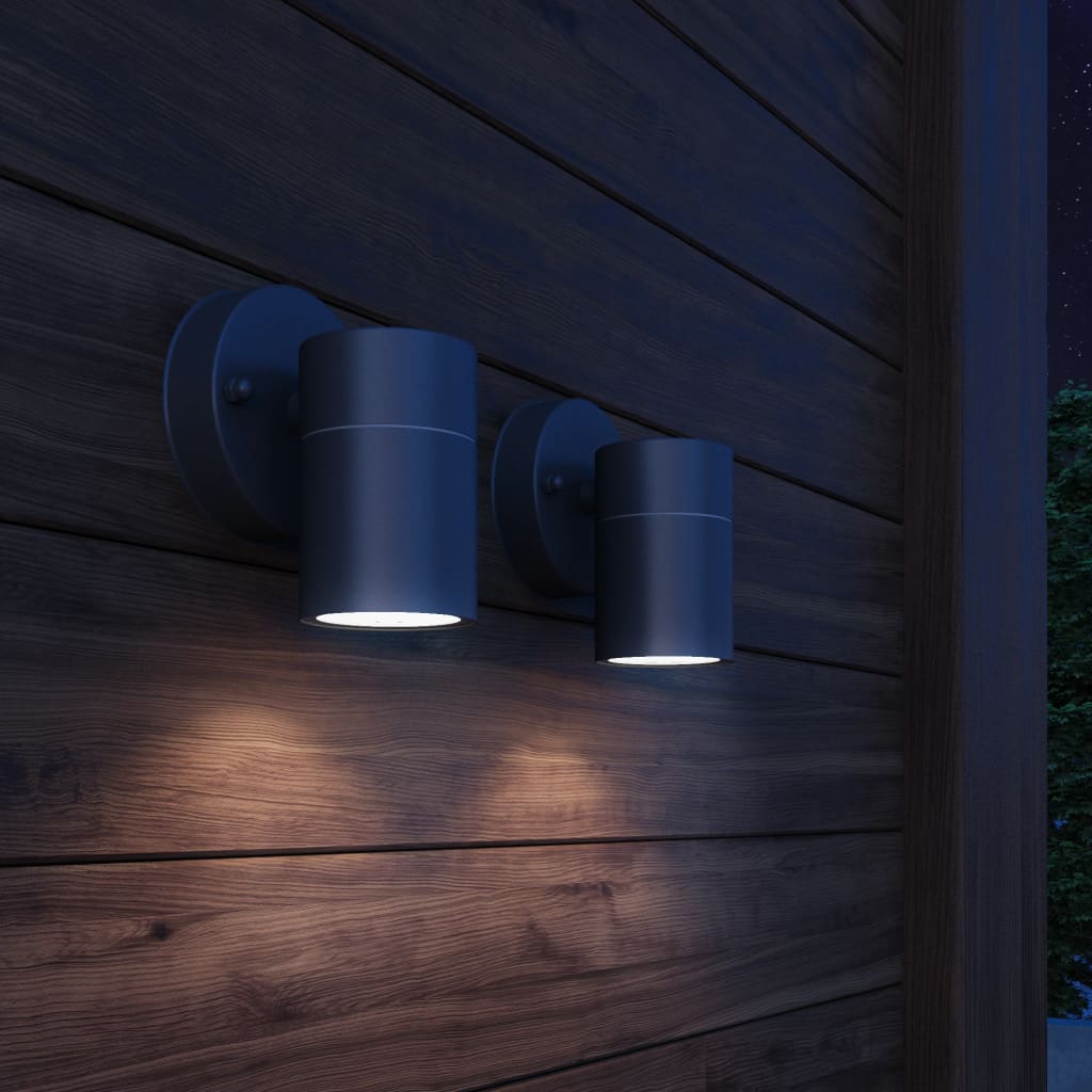 Vidaxl wandlamp buiten neerwaarts RVS 2 st
