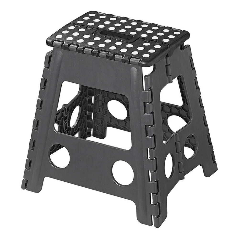 opvouwbaar opstapje zwart grijs 29 x 21,5 x 39,5 cm