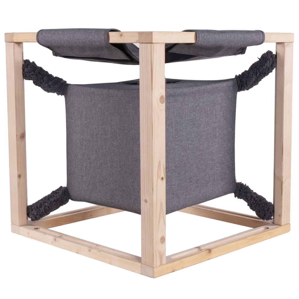 Quapa's! kattenbed met hangmat catcube m 54x54x54 cm grijs