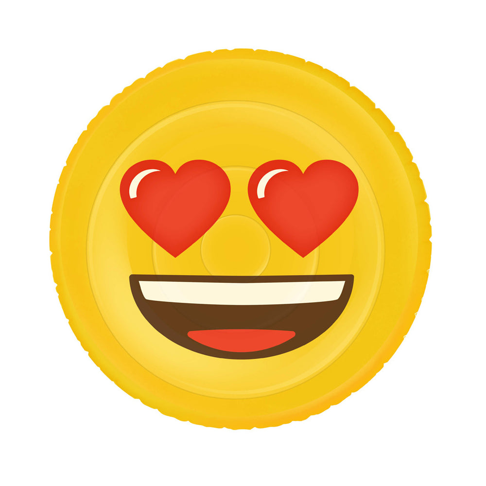 Basic opblaasbaar figuur emoji gezicht hartjes 140cm
