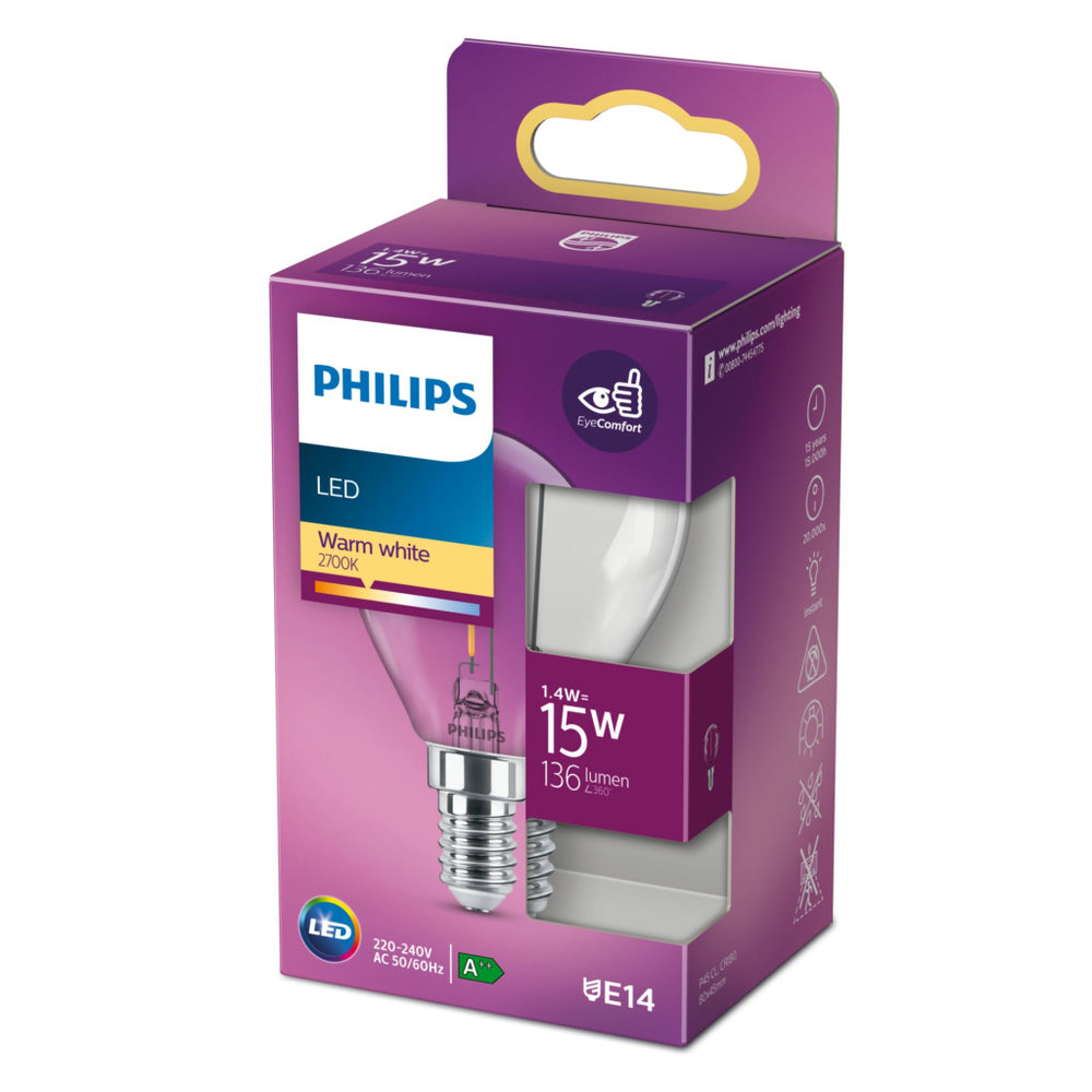 Philips classic led lamp 15w e14 warm wit