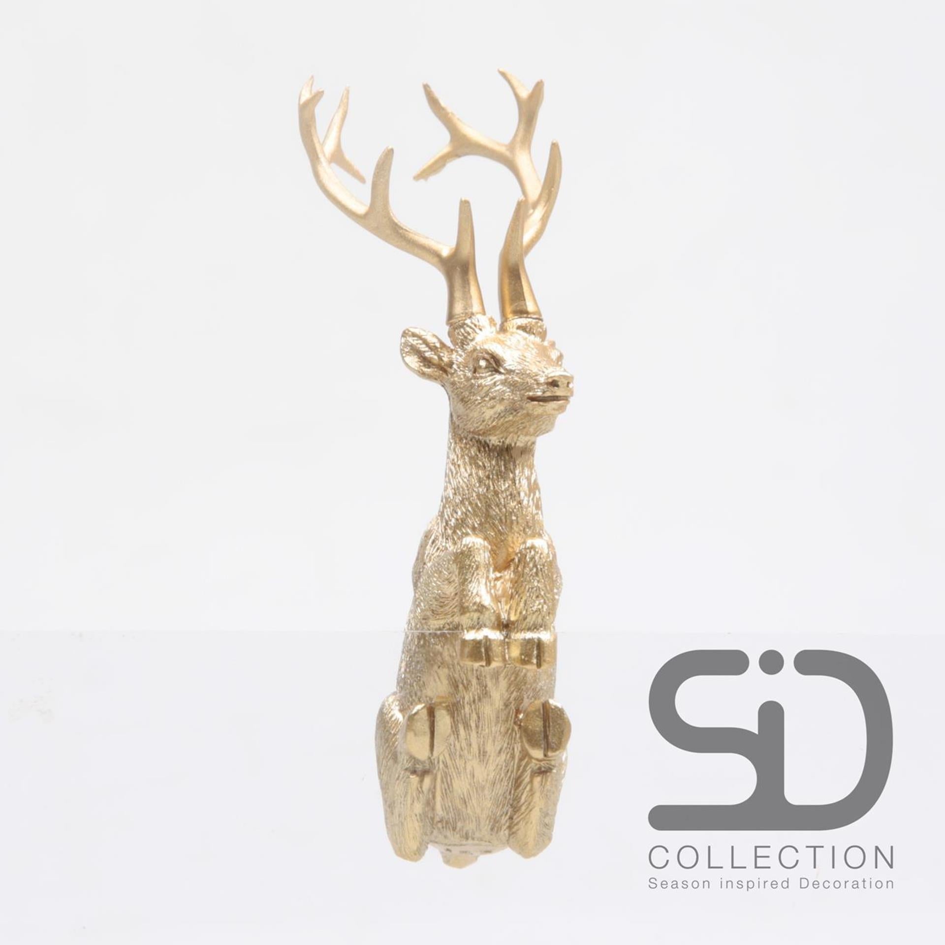 Season inspired decoration pothanger hert goud 7cm
