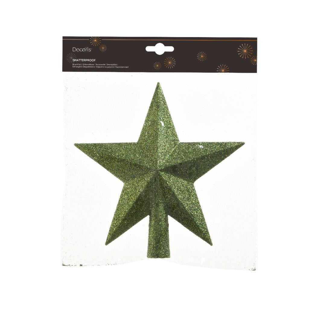Decoris piek 4.2x19x19 cm groen glitter