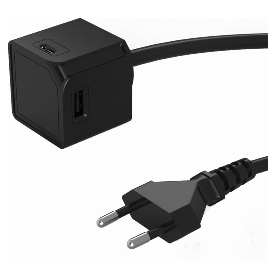 Powercube usbcube verlengde usb a en c zwart