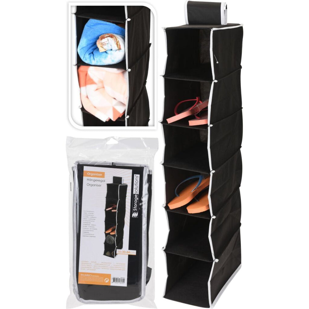 Opbergoplossingen kast organizer 15x30x84 cm zwart