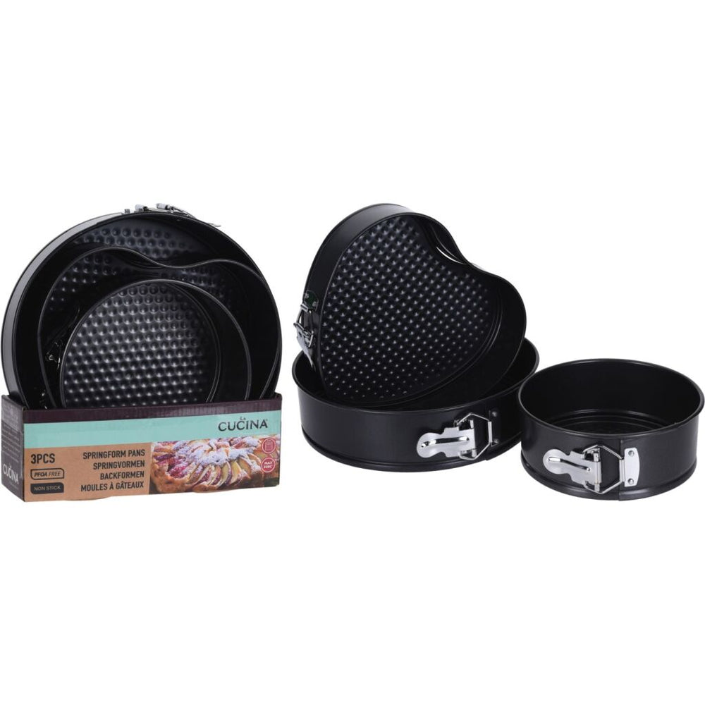 Basic la cucina springvormset 3-delig zwart