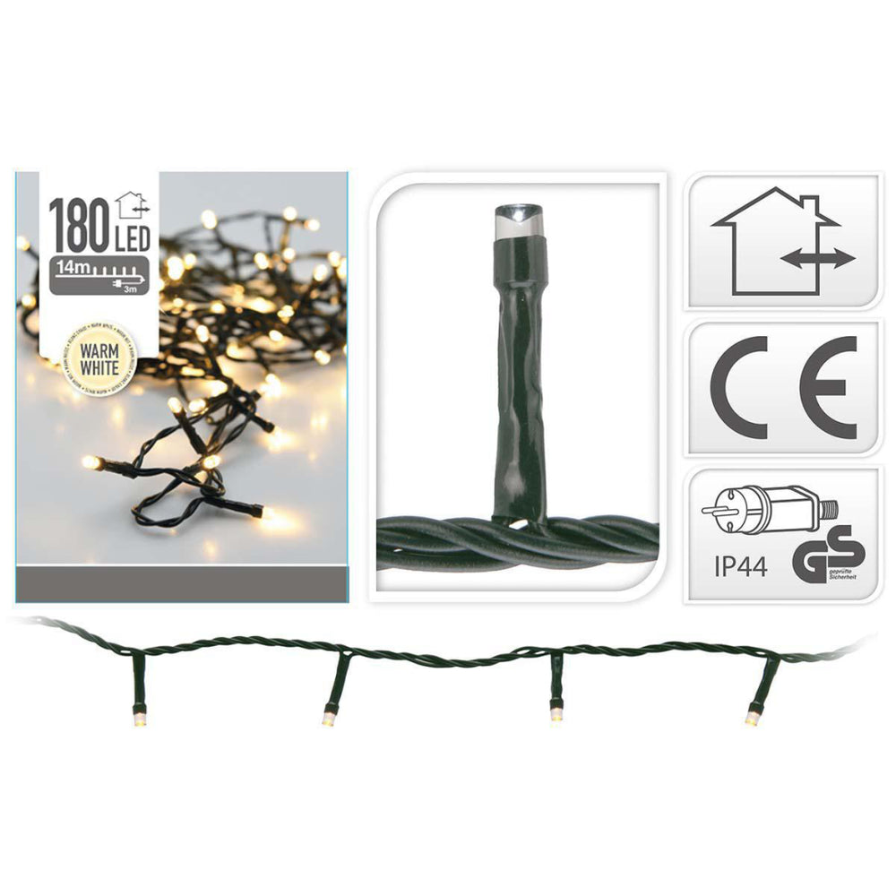 SIASIA Kerstverlichting 13,5M 180 LED Lampjes IP44