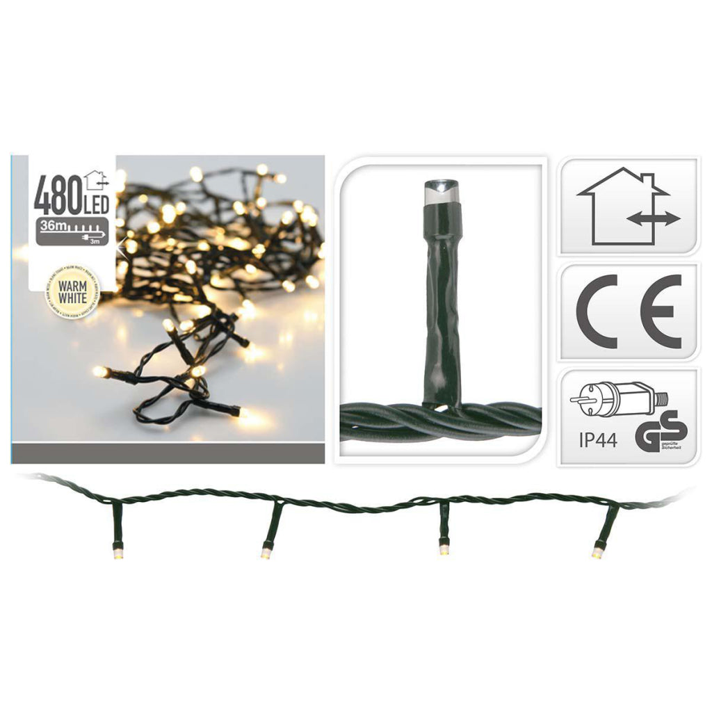 S.i.a. kerstverlichting 36m 480 led lampjes ip44