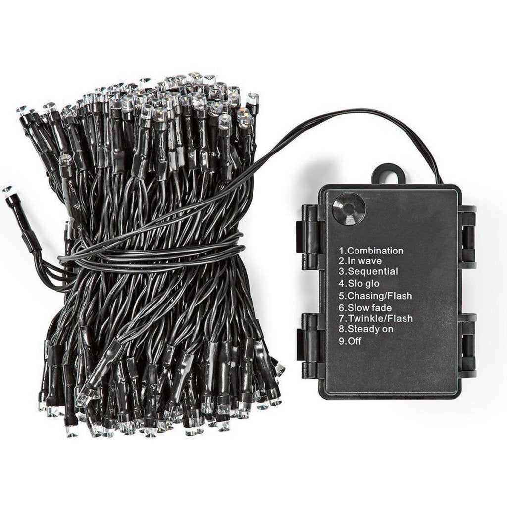 S.i.a. batterij led verlichting 48 leds 350 cm warm wit licht zwart