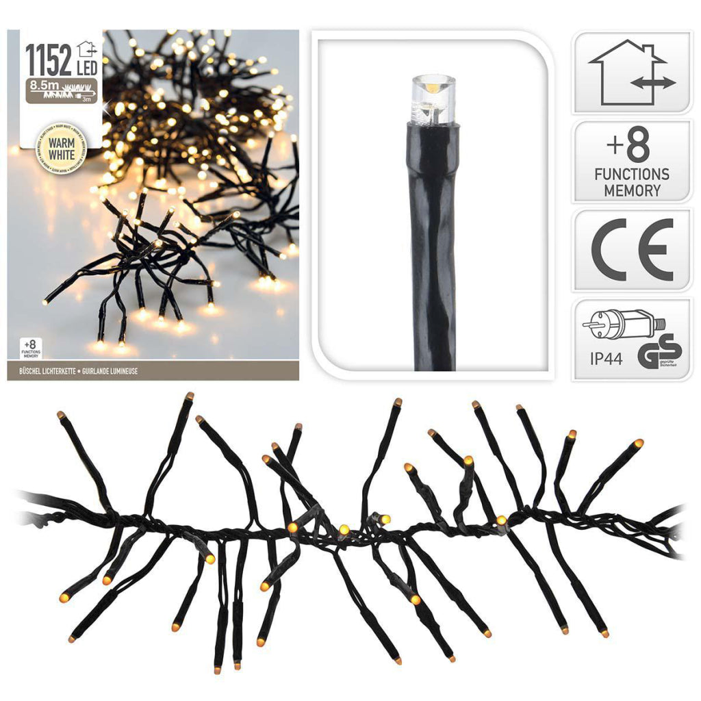 SIASIA Kerst Clusterverlichting 8.5M 1152 LED Lampjes