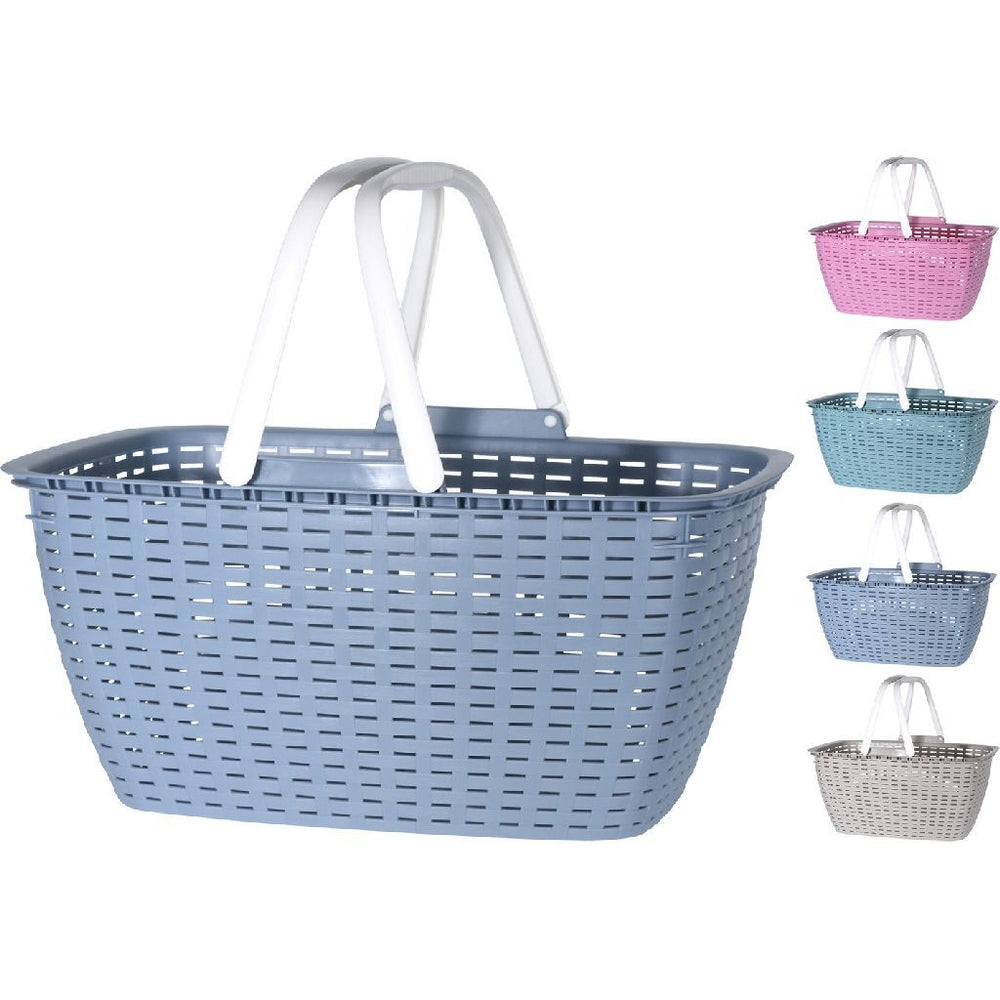 Basis mand in rotan look met handvaten 44x22x31,5 cm