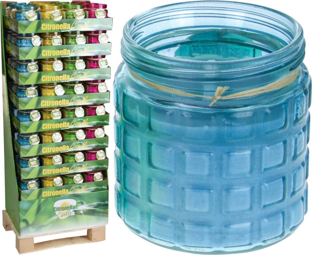 Home styling homestyle citronella kaars in glazen pot van branders