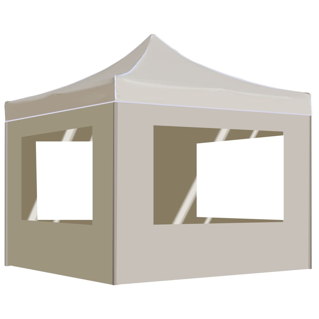 Vidaxl partytent inklapbaar met wanden 3x3m aluminium crème