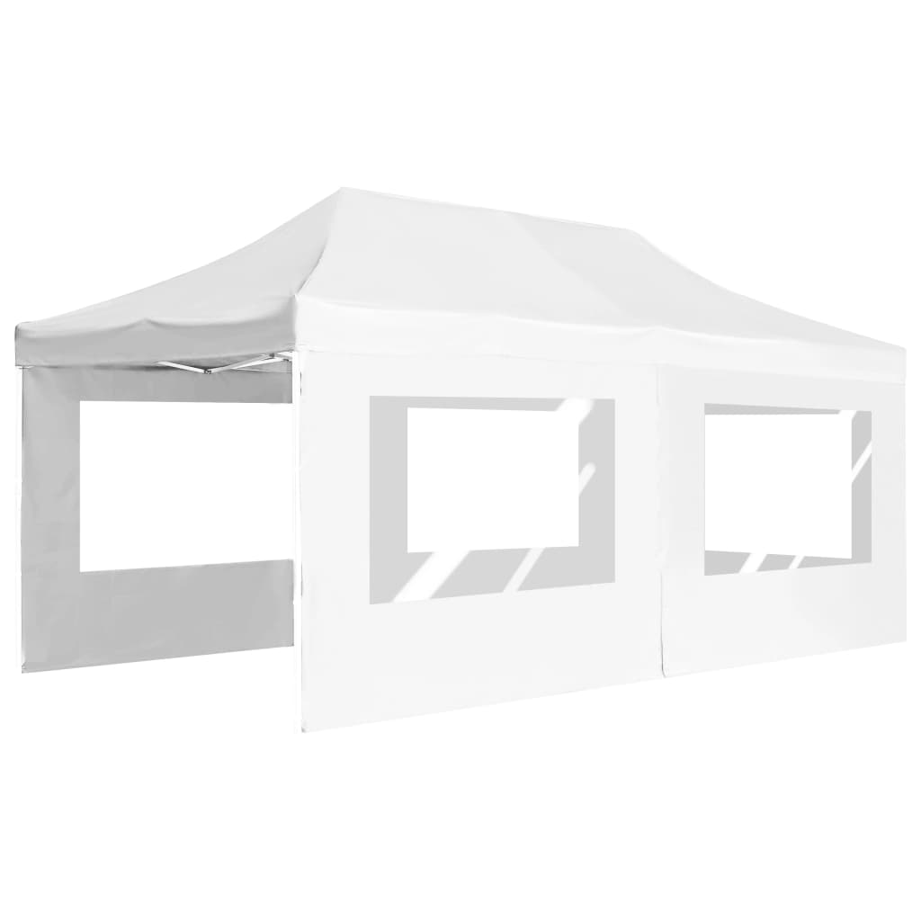 Vidaxl partytent inklapbaar met wanden 6x3m aluminium wit