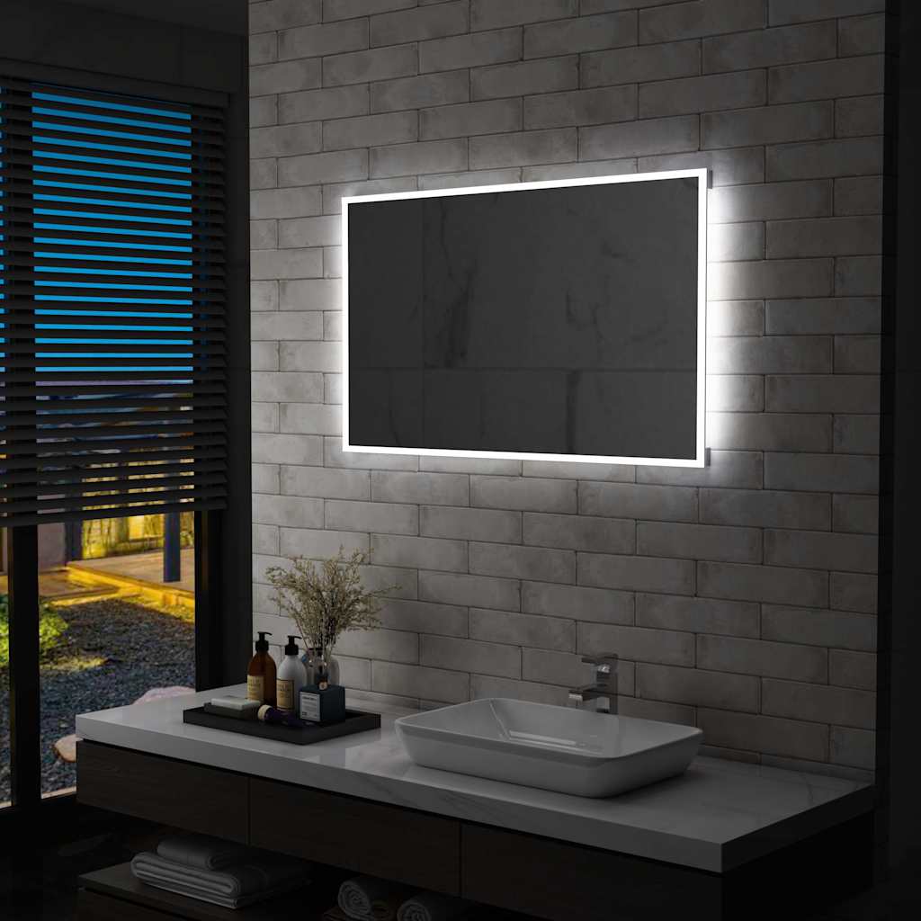 Vidaxl badkamerspiegel led 100x60 cm