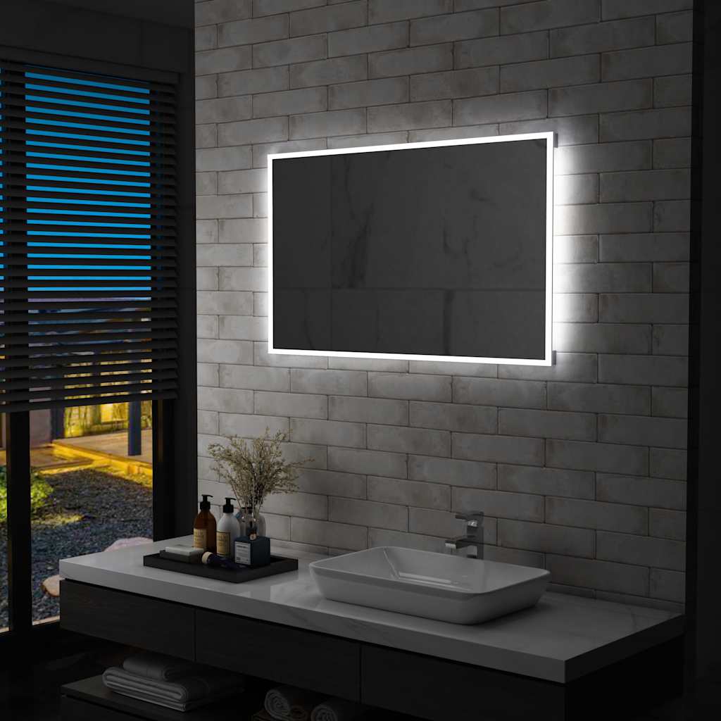 Vidaxl badkamerspiegel led 100x60 cm