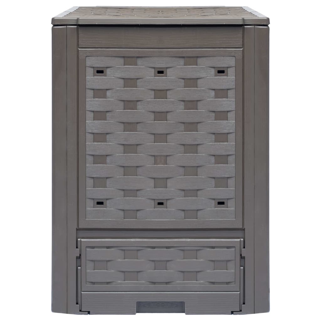 Vidaxl compostbak 300 l 60x60x83 cm kunststof rattan bruin
