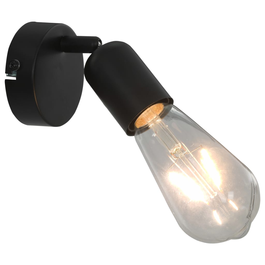 Vidaxl spots 2 st met filament peren 2 w e27 zwart