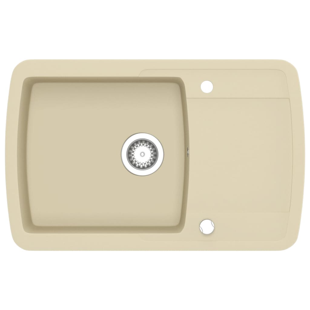 Vidaxl gootsteen enkele bak graniet beige